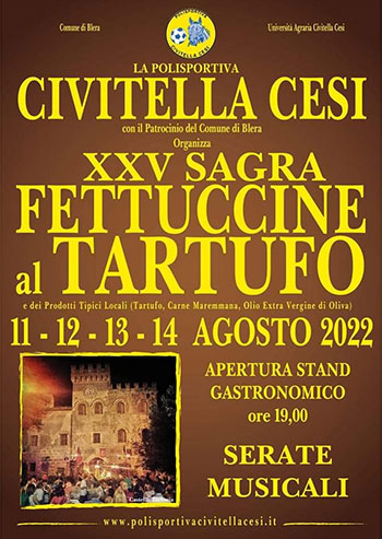 Manifesto 25&deg; Sagra Fettuccine al Tartufo